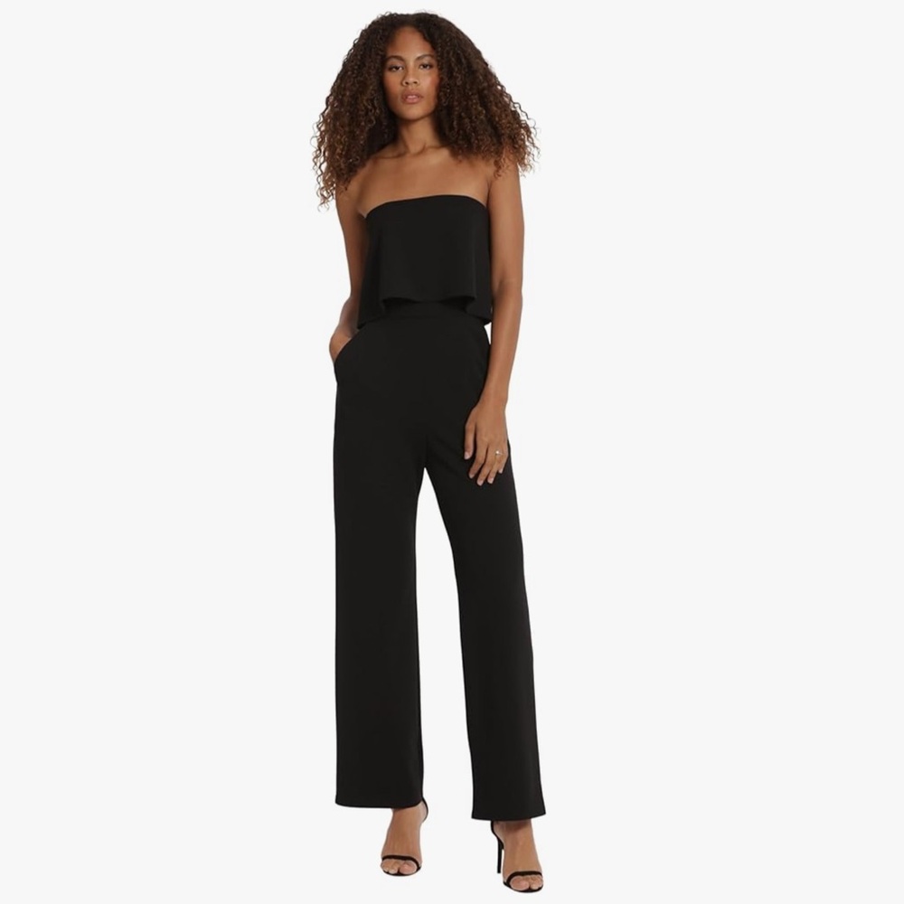 NWOT- Donna Morgan Strapless Peplum Bodice Jumpsuit